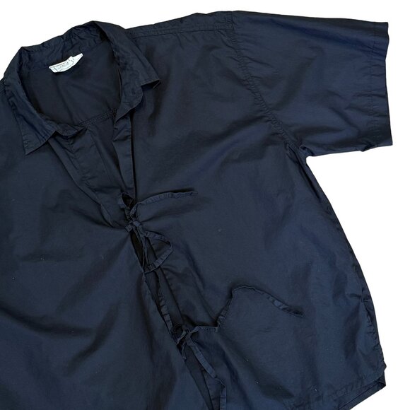 507. DEIJI STUDIOS Black 'The Tie Up' Shirt $135 EUC Small - Picture 6 of 7